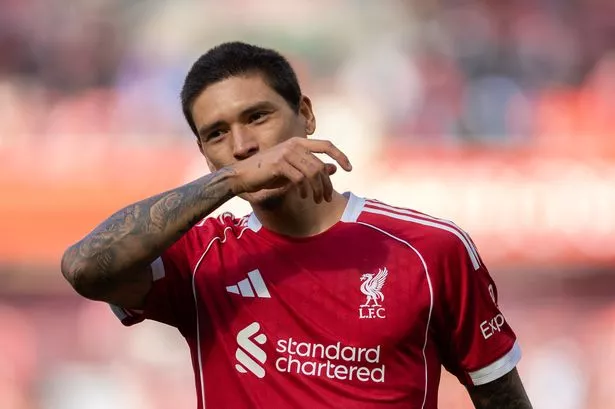 Darwin Nunez Durign ein Liverpool -Spiel