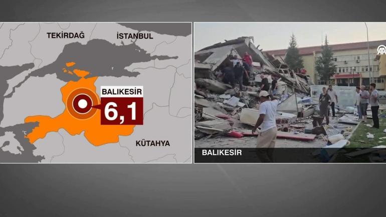 Last Minute: Live -Sendung aus dem Erdbeben von 6,1 Größenordnung in Balıkesir: 16 Gebäude wurden zerstört, 1 Tote, 29 verletzt, mehr als 100 Nachbeben