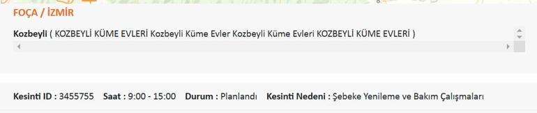 12. August İzmir Power Discare: Gediz -Stromschaden, wann der Strom in Izmir zur Arbeit kommt