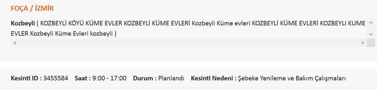 12. August İzmir Power Discare: Gediz -Stromschaden, wann der Strom in Izmir zur Arbeit kommt