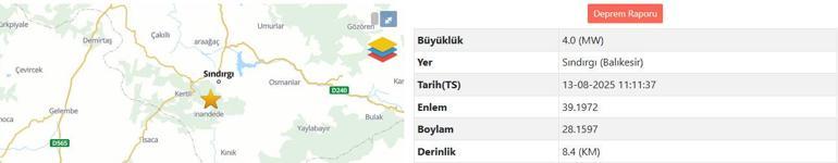 Last -Minute: 4 Größendedbeben in Balıkesir Sındırgı