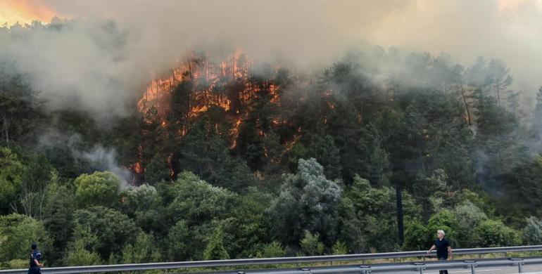Waldbrand in Bolu geht weiterhin ein