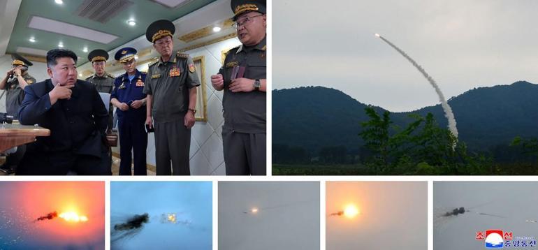 Kim Jong-un hat die Luftverteidigungsraketen während der Übung persönlich beaufsichtigt ...