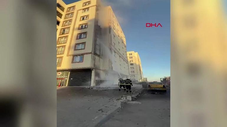 Feuer in einem 7 -starken Gebäude in Erzurum erschreckt