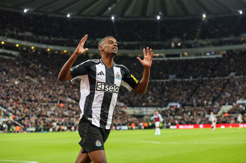 Alexander Isak reagiert während des Premier League -Spiels von Newcastle United gegen West Ham.
