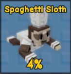 Spaghetti Sloth Pet Icon in Roblox bauen einen Garten an.