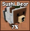 Sushi Bear Pet Icon für Roblox wachsen einen Garten.