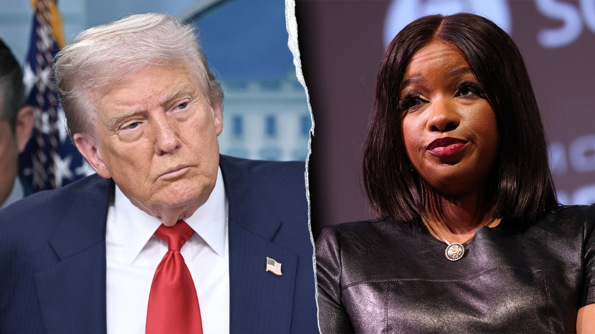 Trump während des Montings des Weißen Hauses kam neben Crockett während der jüngsten Rede zu