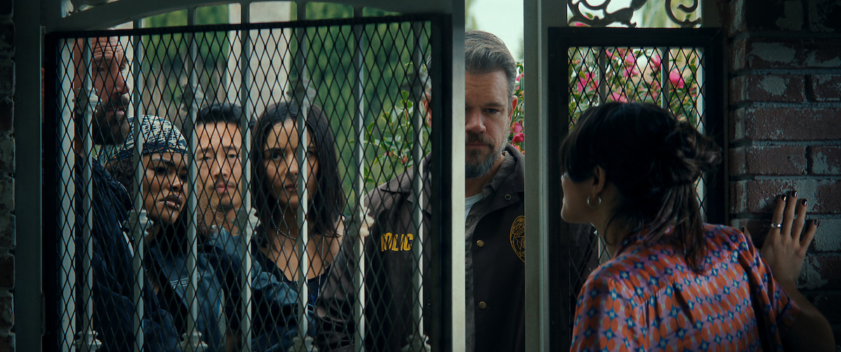 Ben Affleck, Teyana Taylor, Steven Yeun, Catalina Sandino Moreno, Matt Damon und Sasha Calle in 